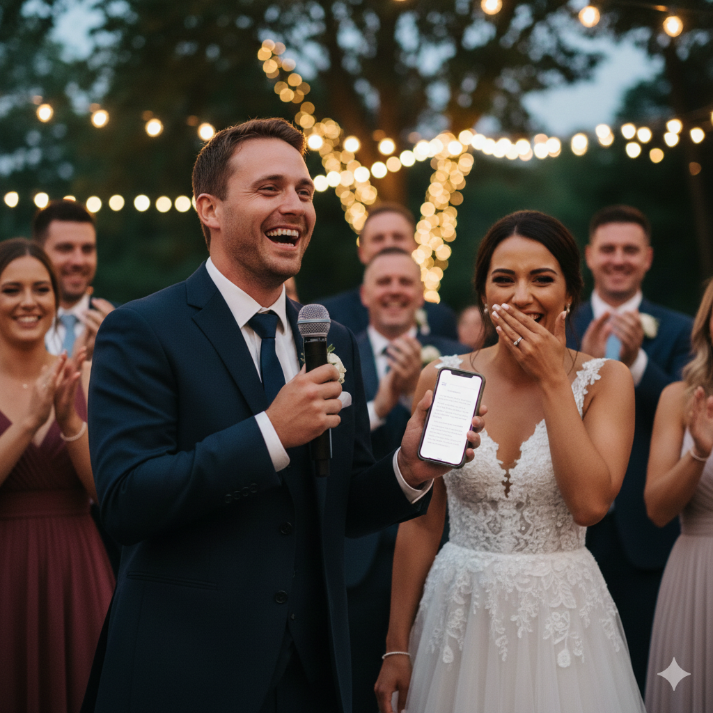 Discours témoin mariage - Témoin souriant avec micro